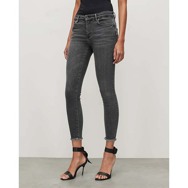 Allsaints Australia Womens Miller Mid-Rise Stretch Push Up Skinny Jeans Black AU62-796